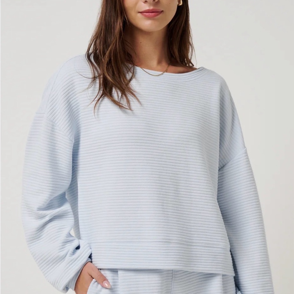 Travis Matthew Costal Rib Yacht Me Pullover-Blue Size L